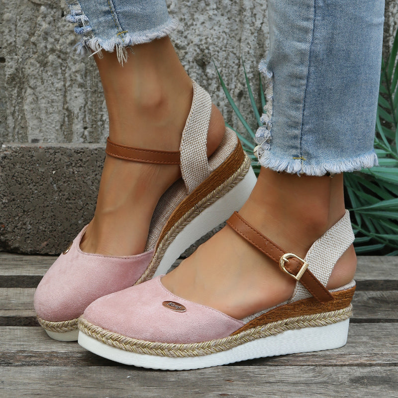 Image of Tasha | Women's Ankle Strap Espadrille Wedge Sandals