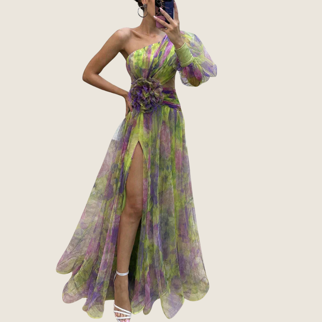 Image of Tasha | Women's One Shoulder Floral Maxi Dress