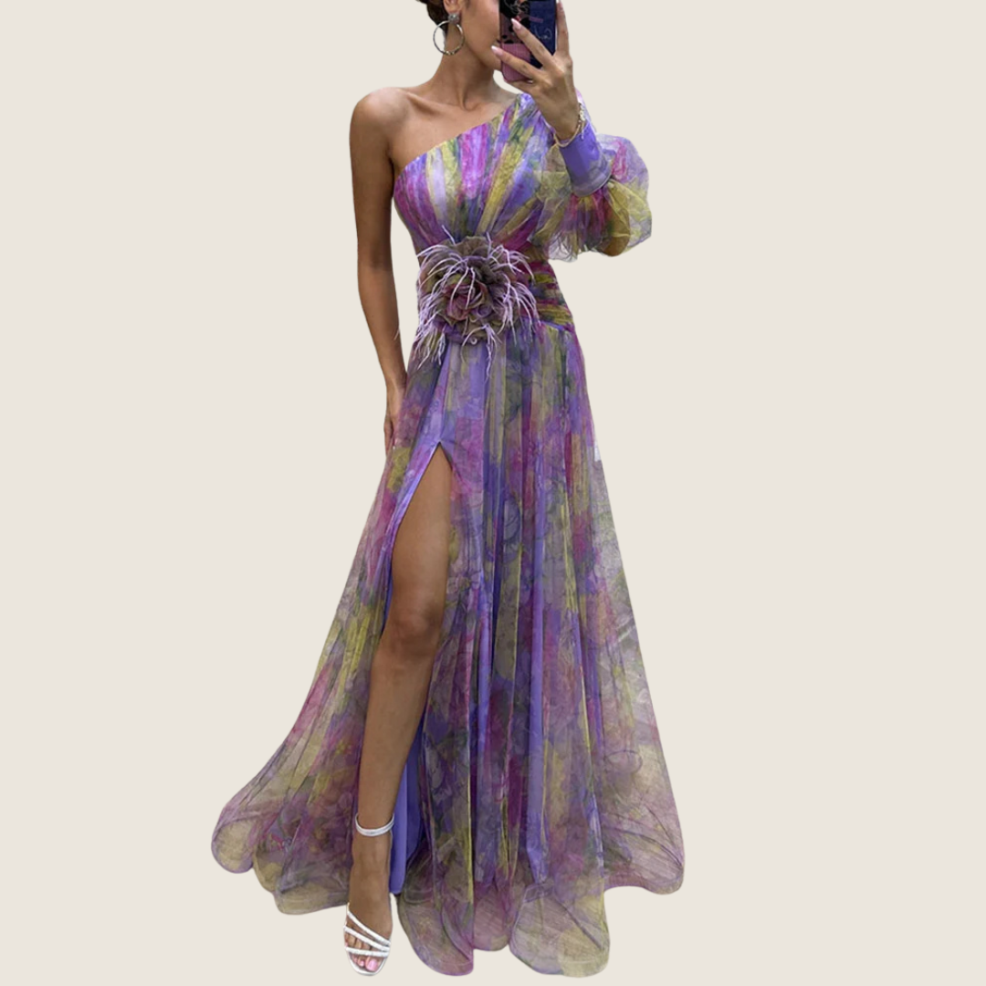 Image of Tasha | Women's One Shoulder Floral Maxi Dress
