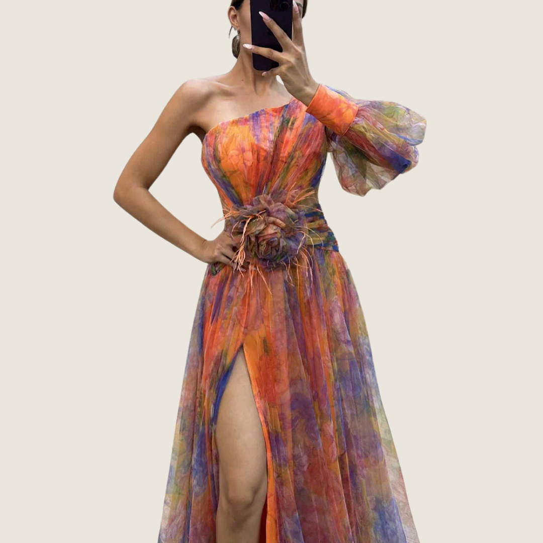 Image of Tasha | Women's One Shoulder Floral Maxi Dress