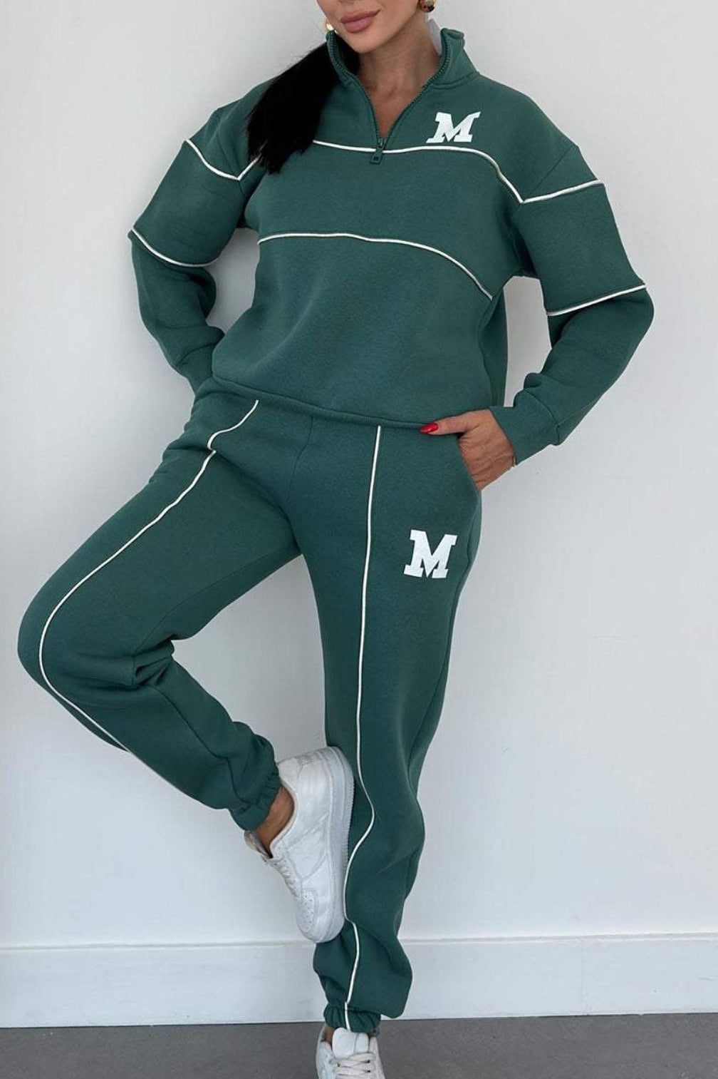 Image of Tatum | Women's High Neck Two-Piece Tracksuit Set