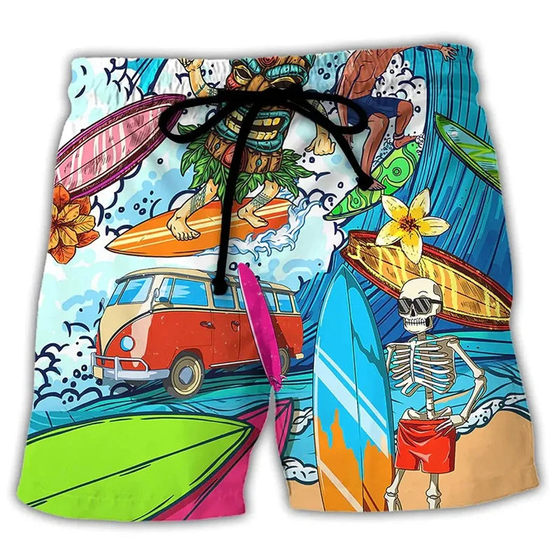Image of Teddy | Men's Printed Drawstring Swim Trunks