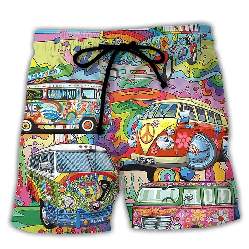 Image of Teddy | Men's Printed Drawstring Swim Trunks
