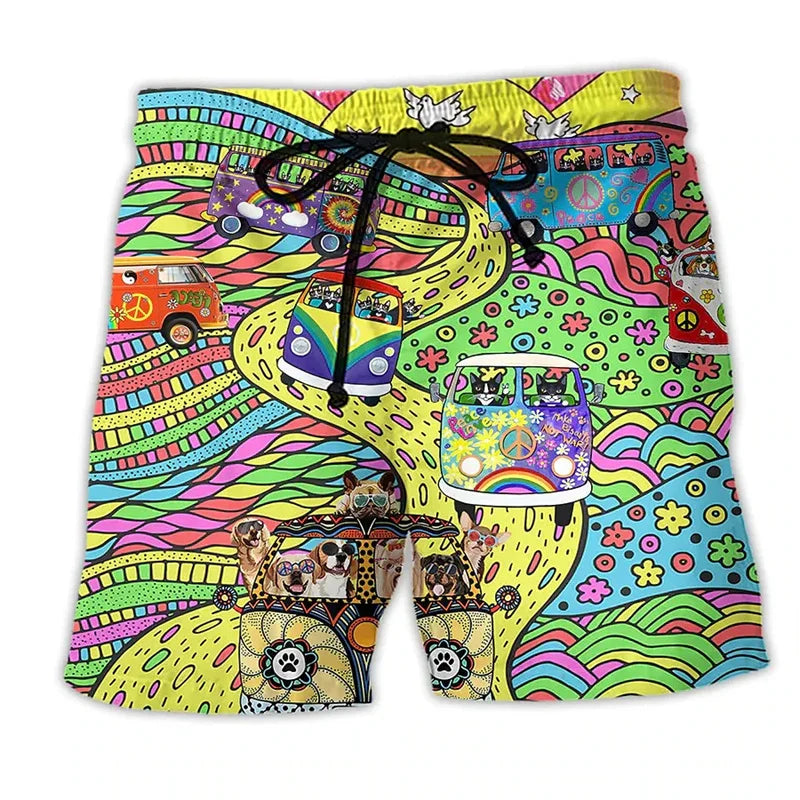 Image of Teddy | Men's Printed Drawstring Swim Trunks