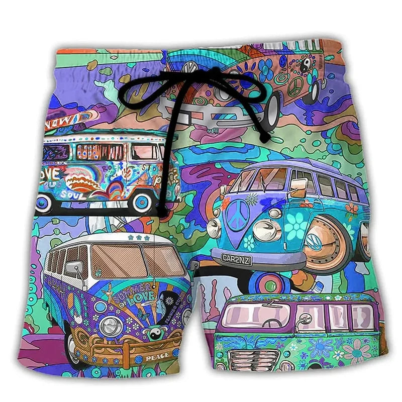 Image of Teddy | Men's Printed Drawstring Swim Trunks
