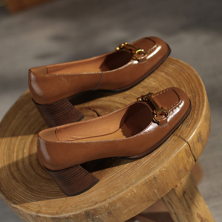 Image of Tessa | Women's Block Heel Loafer Shoes