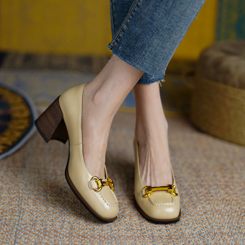 Image of Tessa | Women's Block Heel Loafer Shoes