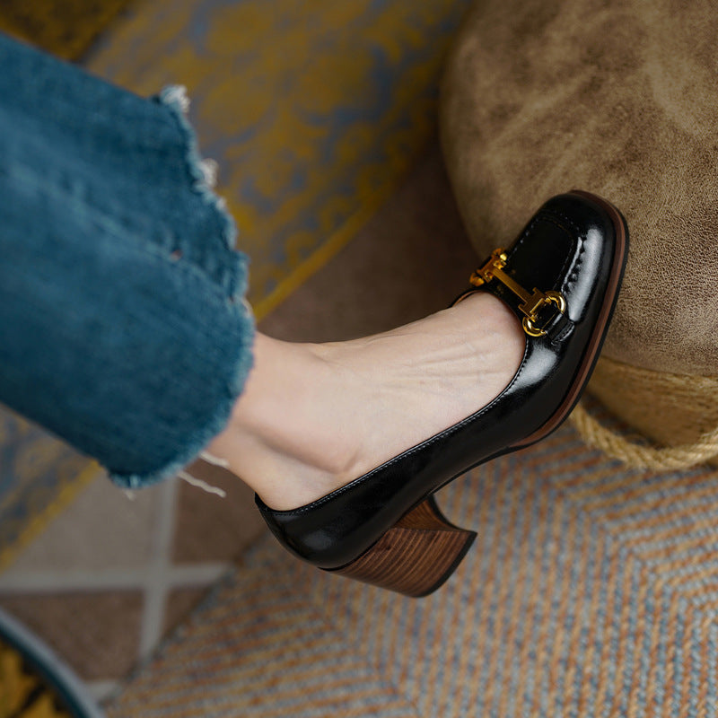 Image of Tessa | Women's Block Heel Loafer Shoes