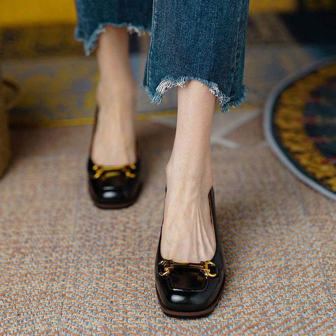 Image of Tessa | Women's Block Heel Loafer Shoes