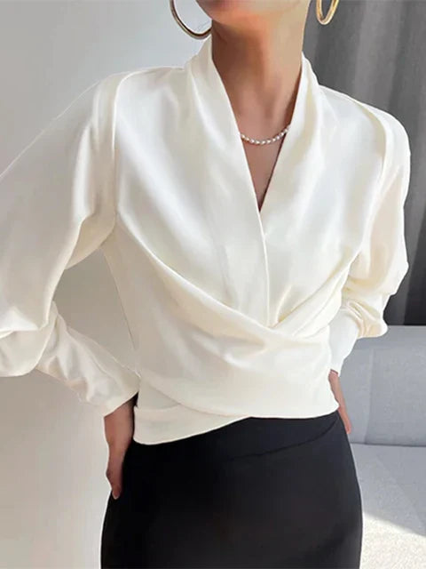 Image of Tessa | Women's Long Sleeve Wrap Blouse