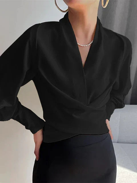 Image of Tessa | Women's Long Sleeve Wrap Blouse