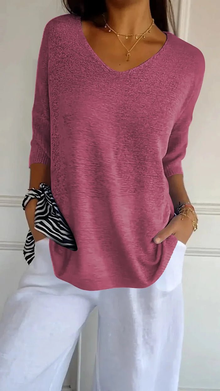 Image of Tessa | Women's V-Neck Knit Top