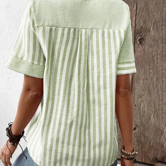 Image of Tiffany | Women's Button-Down Striped Blouse