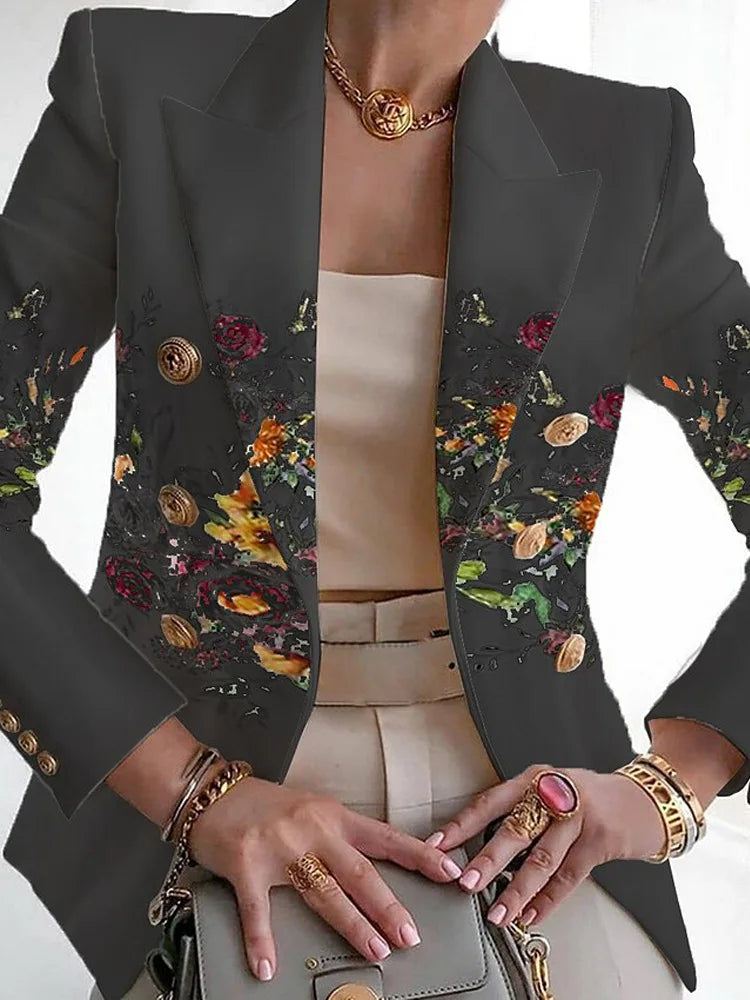 Image of Tiffany | Women's Long Sleeve Floral Blazer