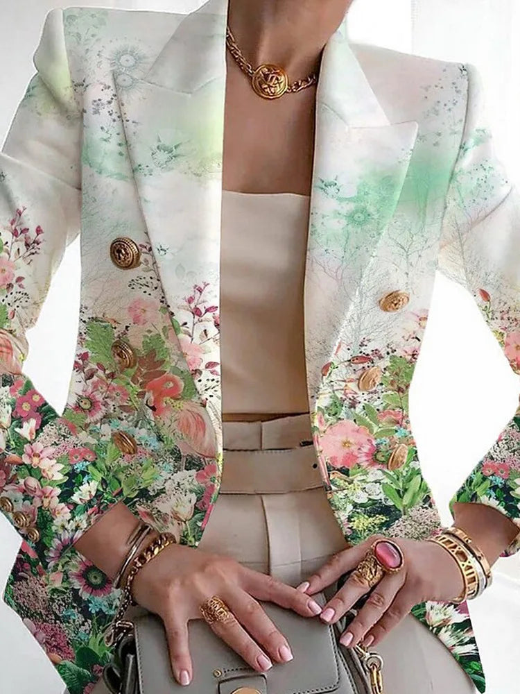 Image of Tiffany | Women's Long Sleeve Floral Blazer