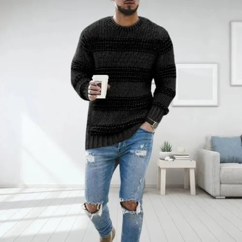 Image of Trey | Men's Striped Crew Neck Sweater