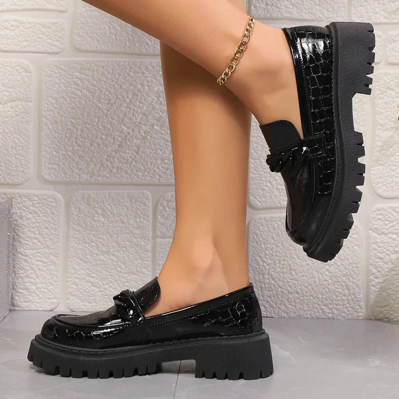 Image of Tyra | Women's Platform Chunky Sole Loafer Shoes