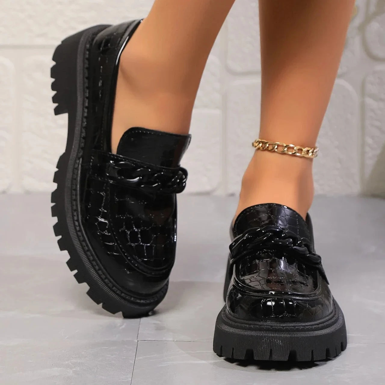 Image of Tyra | Women's Platform Chunky Sole Loafer Shoes