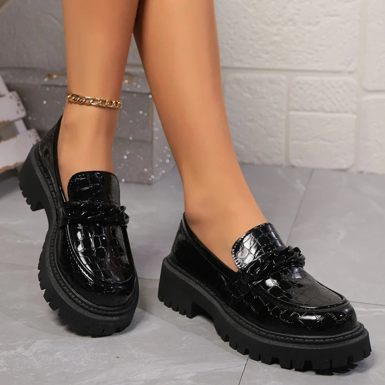 Image of Tyra | Women's Platform Chunky Sole Loafer Shoes