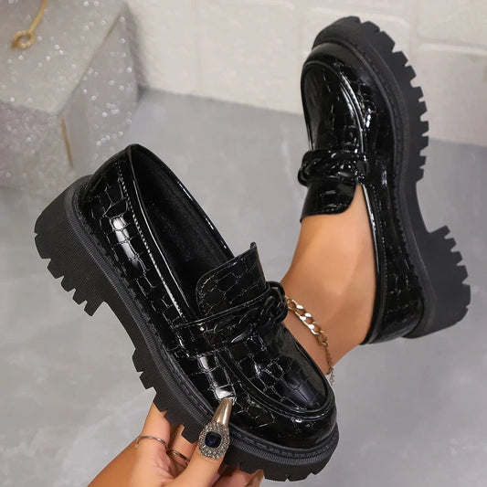 Image of Tyra | Women's Platform Chunky Sole Loafer Shoes