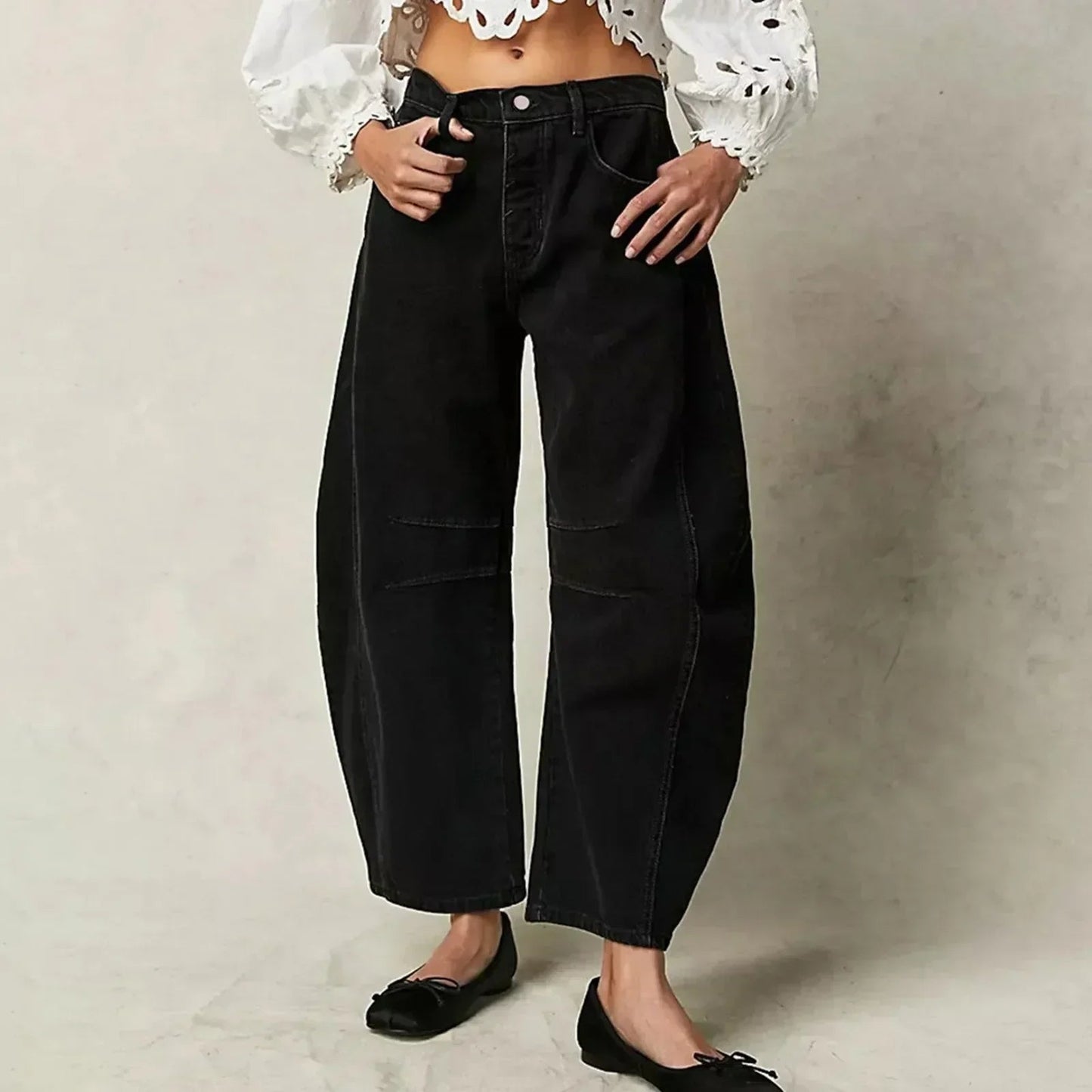 Image of Virginia | Women's High-Waisted Barrel Leg Pants