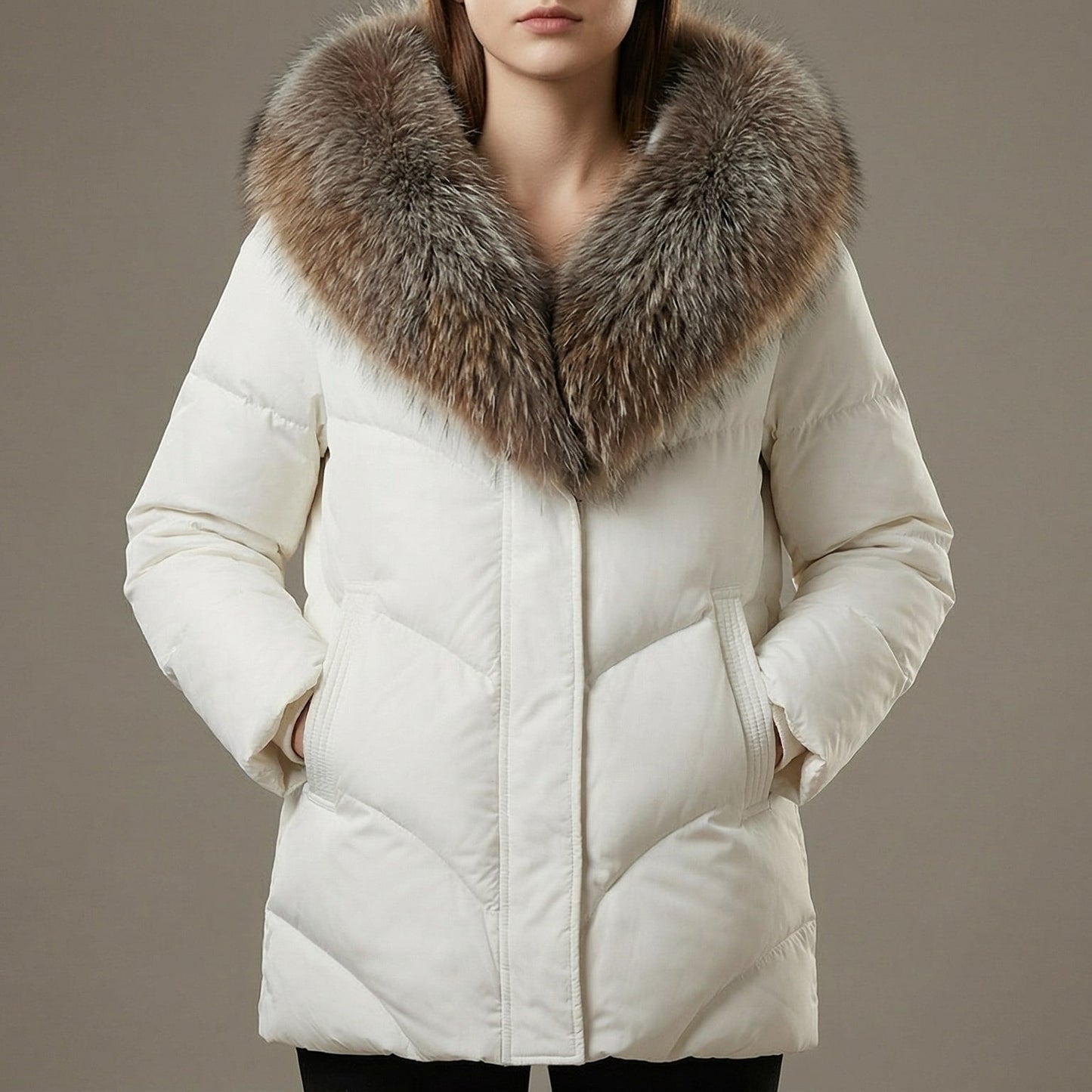 Image of Virginia | Women's Knee-Length Quilted Puffer Coat