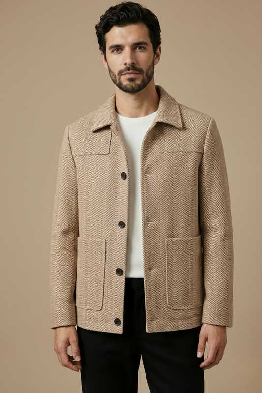 Image of Walker | Men's Button-Down Herringbone Work Jacket