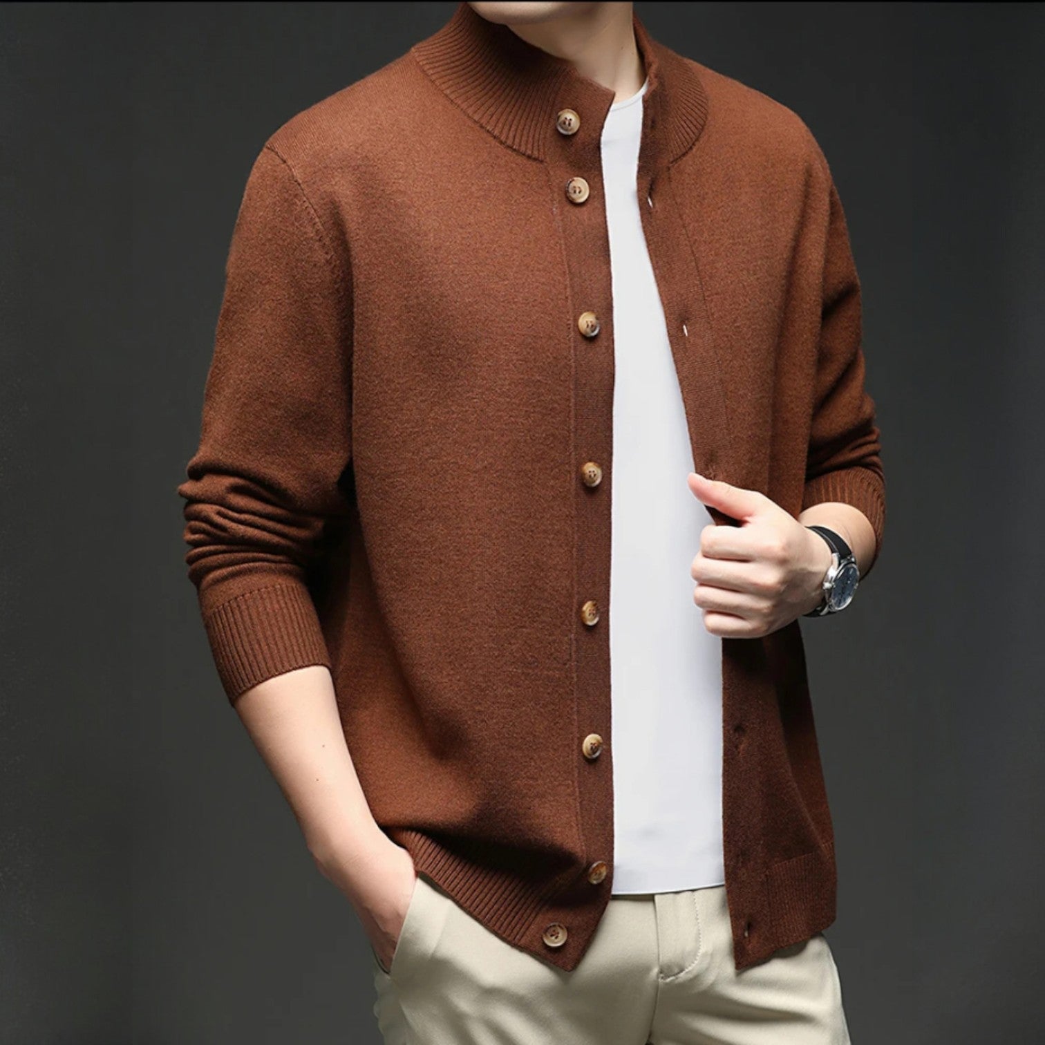 Image of Warren | Men's Button-Front Cardigan
