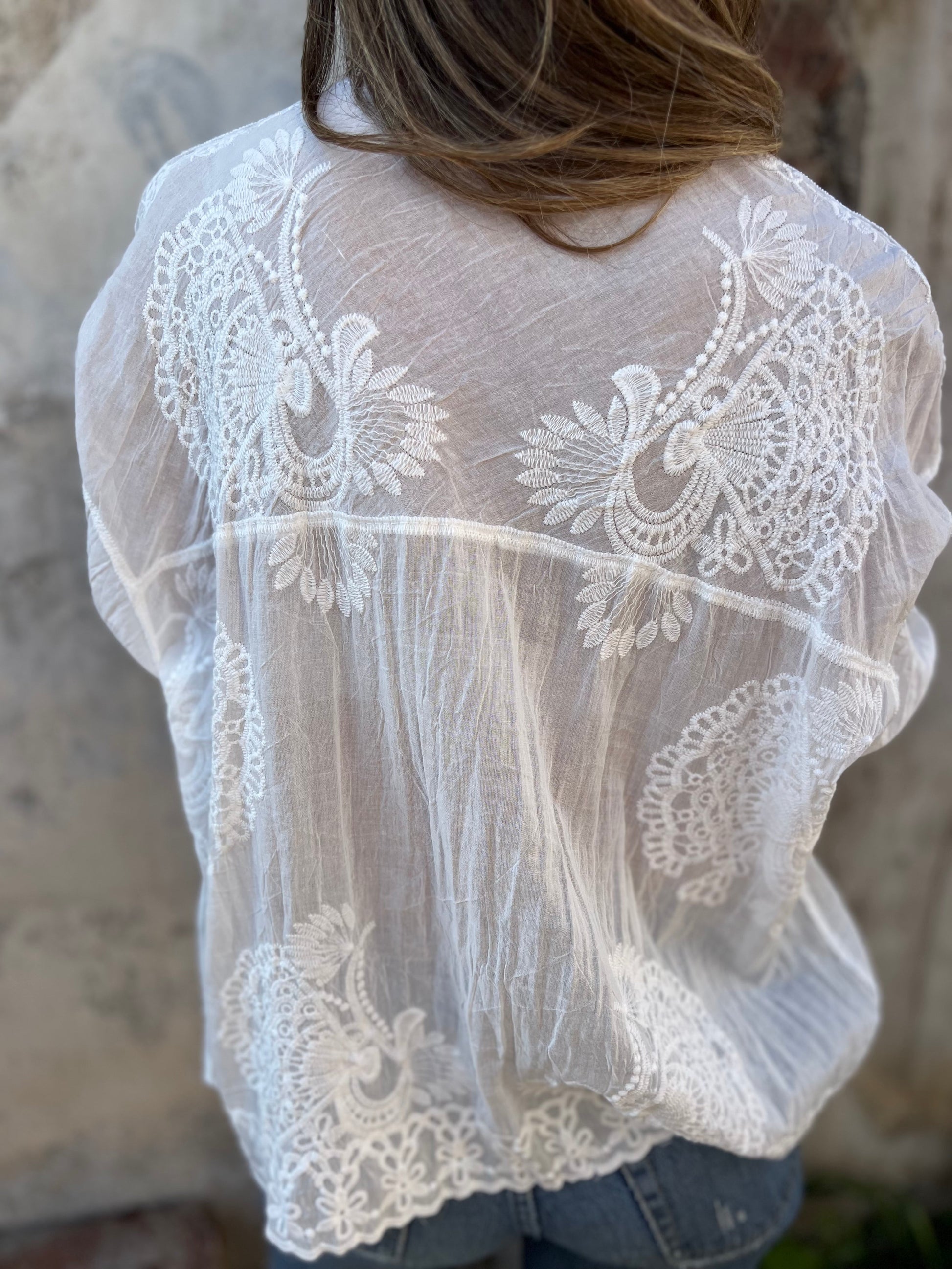 Image of Whitney | Women's Lace Button-Down Blouse