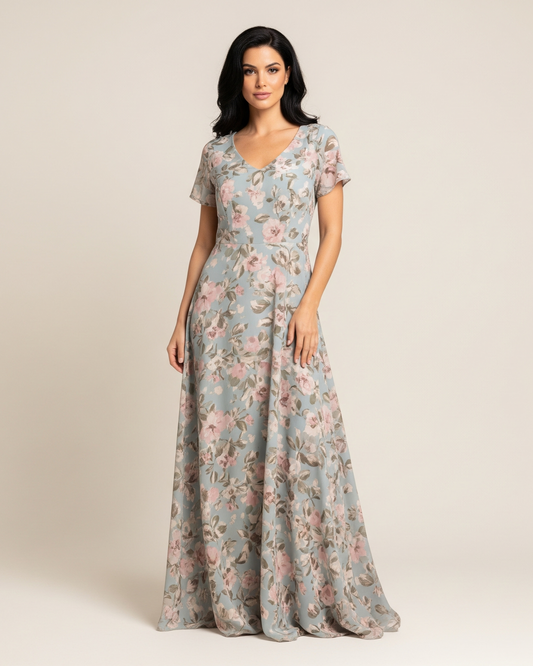 Women's Floral A-Line Maxi Dress