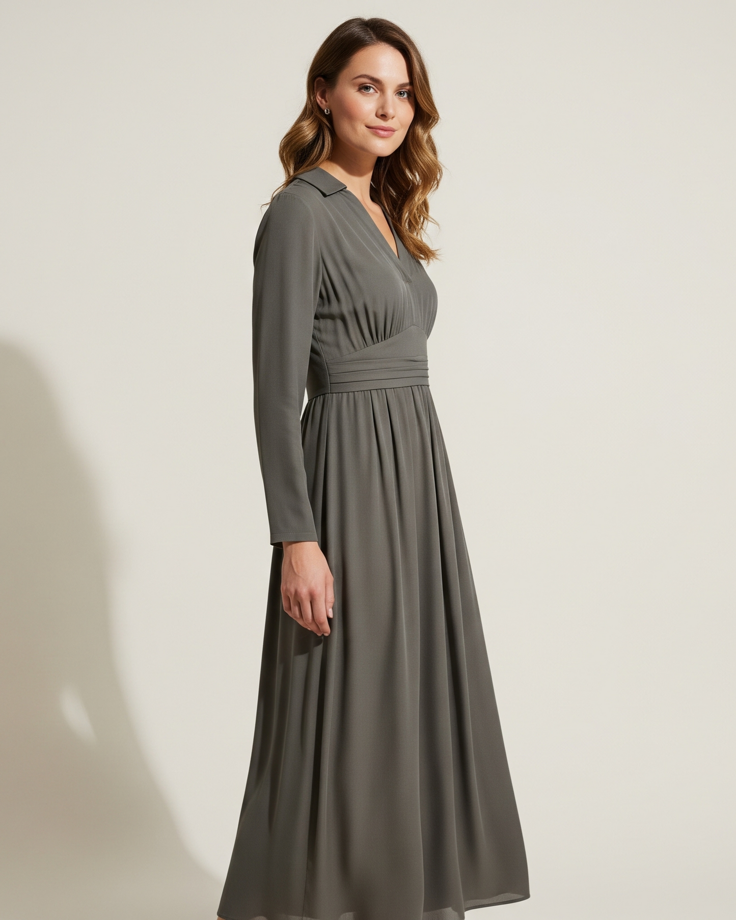 Women's V-Neck Midi Dress