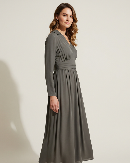 Women's V-Neck Midi Dress